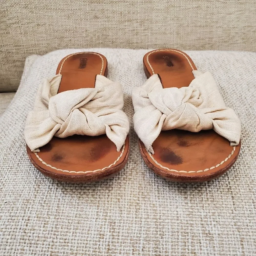 Saludos Knotted Slide Sandals Sz 7.5